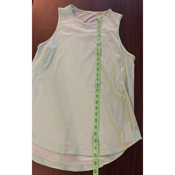 Lululemon Mint Green Mesh Back Vent Tank Top - High-Low Hem Size 10 - Picture 3 of 5